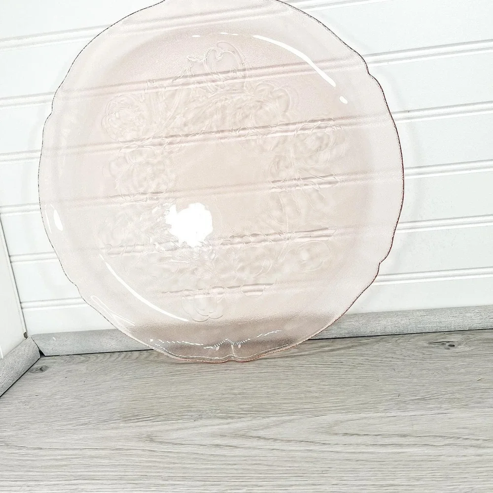 Vintage Pink Glass Dinner‎ Plate: Jeanette Windsor Platter